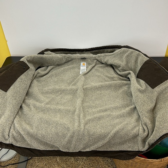 Carhartt Men's Sherpa Lined Sierra Jacket Dark Brown 4XLT Cotton Duck Heavy Duty - Picture 6 of 16